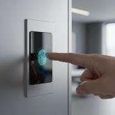 Typical wall-mounted fingerprint scanner
